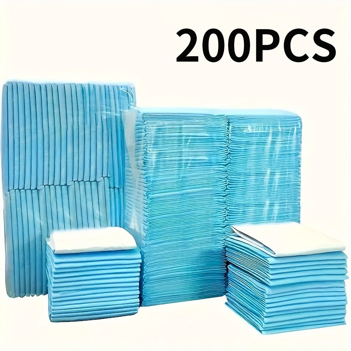 23.6-Inch Square Pet Training Pads with 50, 125 or 300-Piece Pack Options in Blue and White