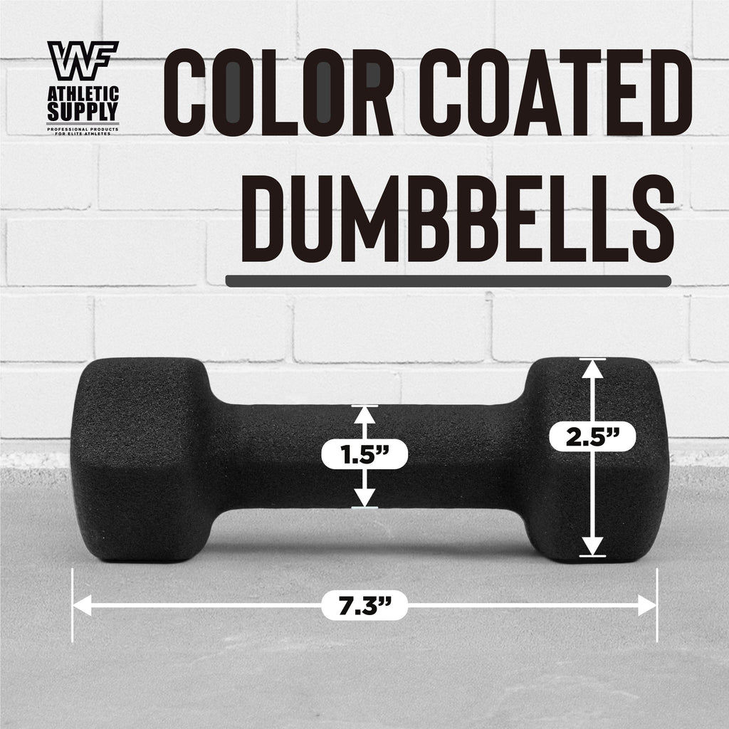Neoprene Dumbbells Pair with Non-Slip Hex Shape – Color-Coded Hand Weights for Women & Men, Strength Training, Home Gym & Aerobics