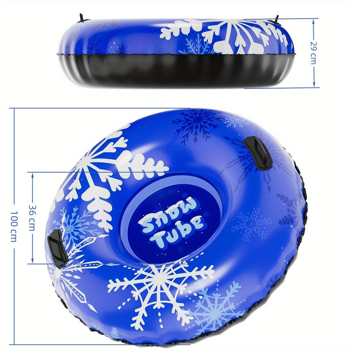 Inflatable Snow Tubes Set of 3 – Heavy-Duty PVC Sled Tubes 36 & 40 Inch with Anti-Slip Handles, Portable Winter Snow Sleds for Kids