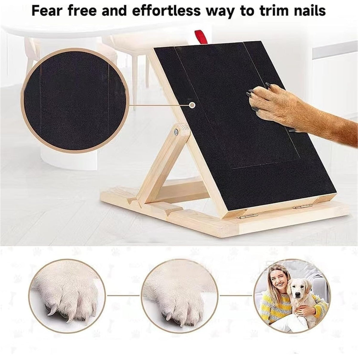 Dog Nail Scratch Board with Foldable Adjustable Stand, Replaceable Sandpaper and Bracket or Flat Options