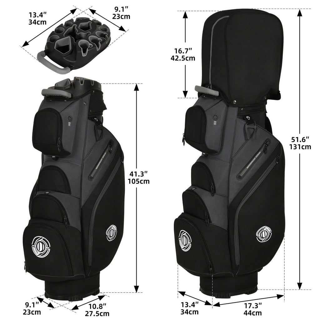 Hard Shell Golf Bag Armored Protective 900D High-Density Oxford Cloth Large Capacity Professional Equipment Travel Bag 105x27x38cm Deep Grey