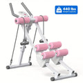 Ab Machine Adjustable Dual-Track Core Trainer with LCD Display – Foldable Ab Roller 440LB Capacity, 110° Curved Track & Knee Pad for Home