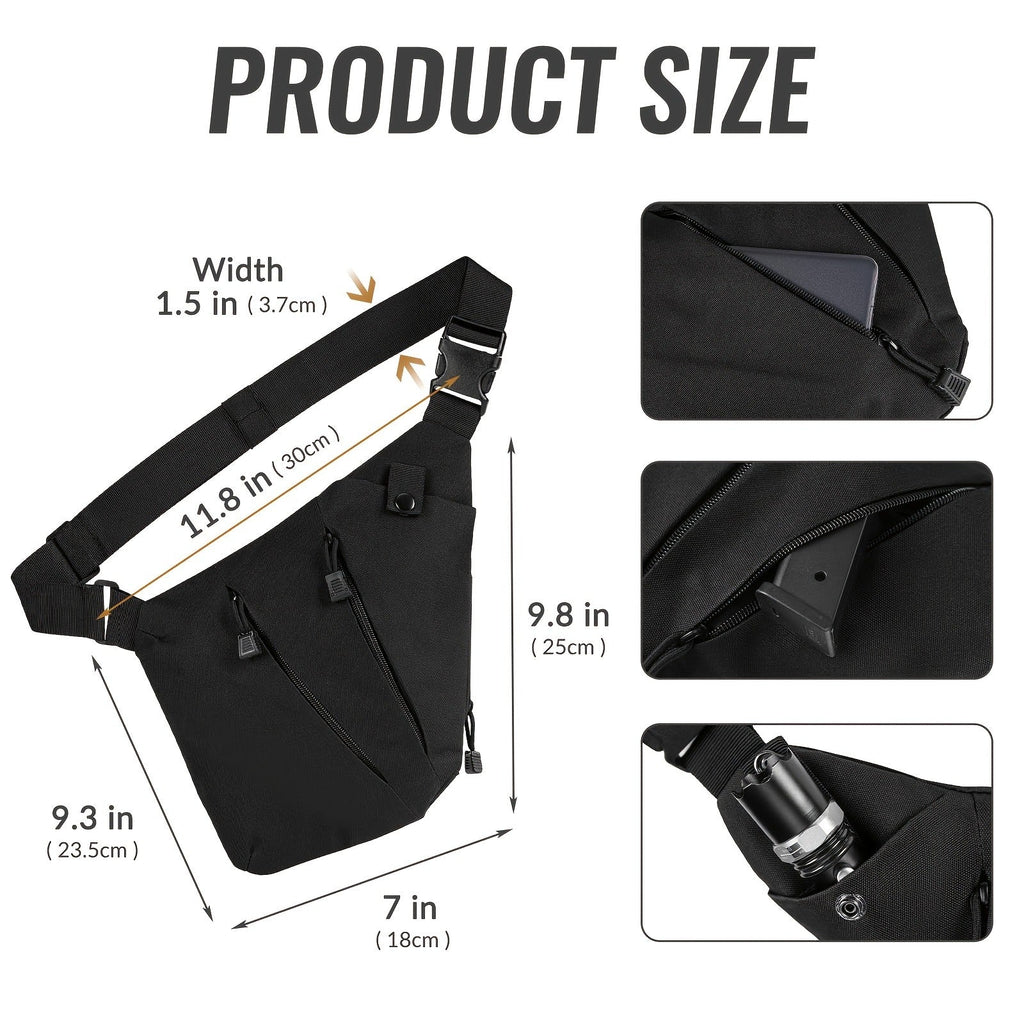 Anti-Theft Sling Bag Men Crossbody Chest Pack Oxford – Lightweight Shoulder Bag with Adjustable Strap, Multiple Compartments & Zipper