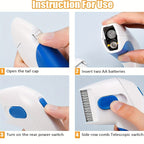 Pet Deshedding Brush, Two-in-One Grooming Comb with Stainless Steel Teeth and Non-Slip Handle
