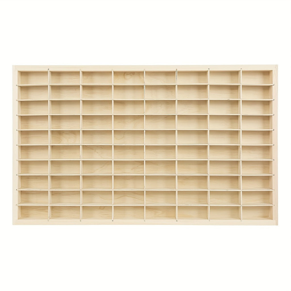 Diecast Car Display Case 80-Slot Wall Mounted Wood 1:64 Scale No-Drill Car Model Organizer Showcase for Hot Wheels Matchbox Alloy Diecast