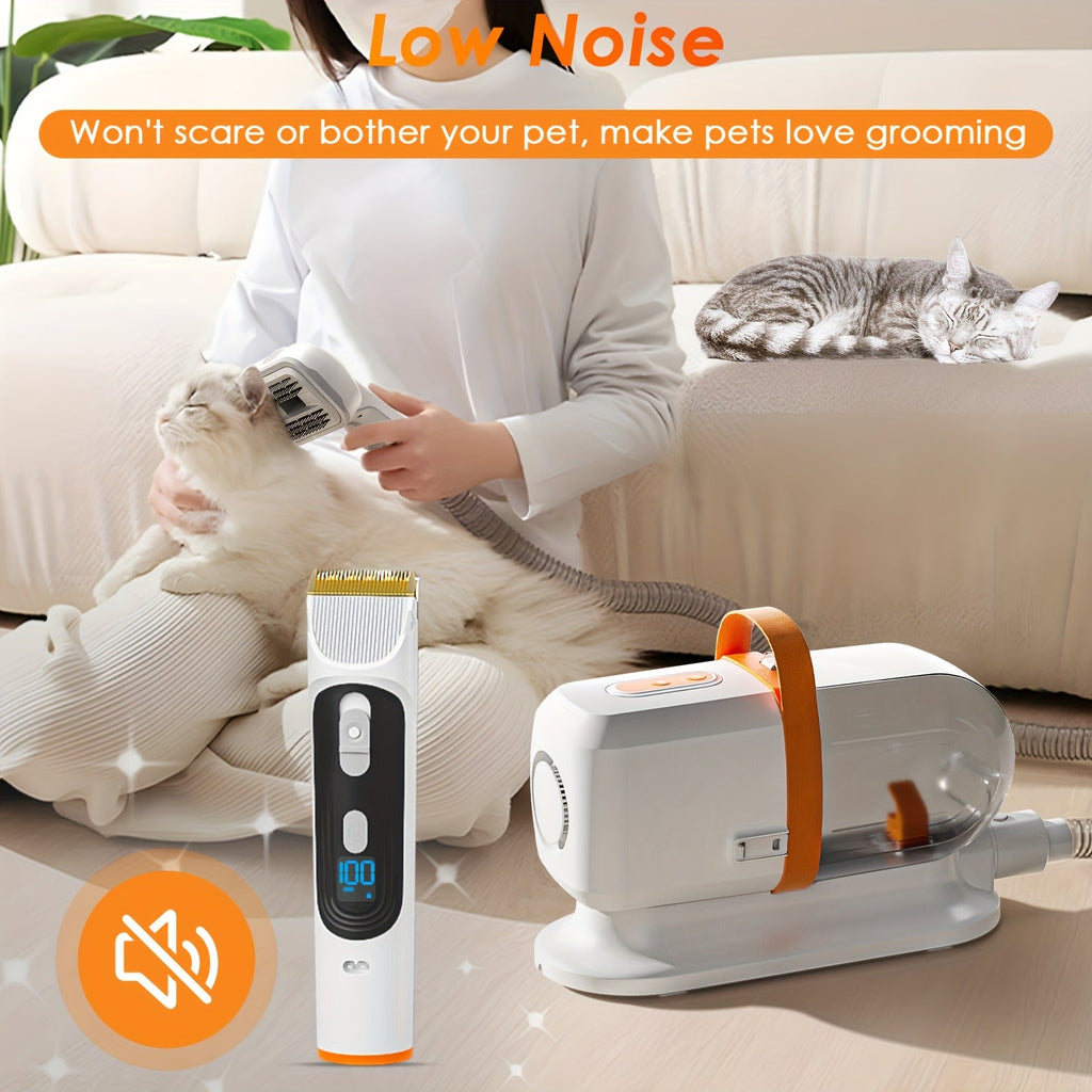 Pet Grooming Vacuum Kit with 2.2L Cup, Purple or Orange Trim and 8-in-1 or 9-in-1 Dryer Packages