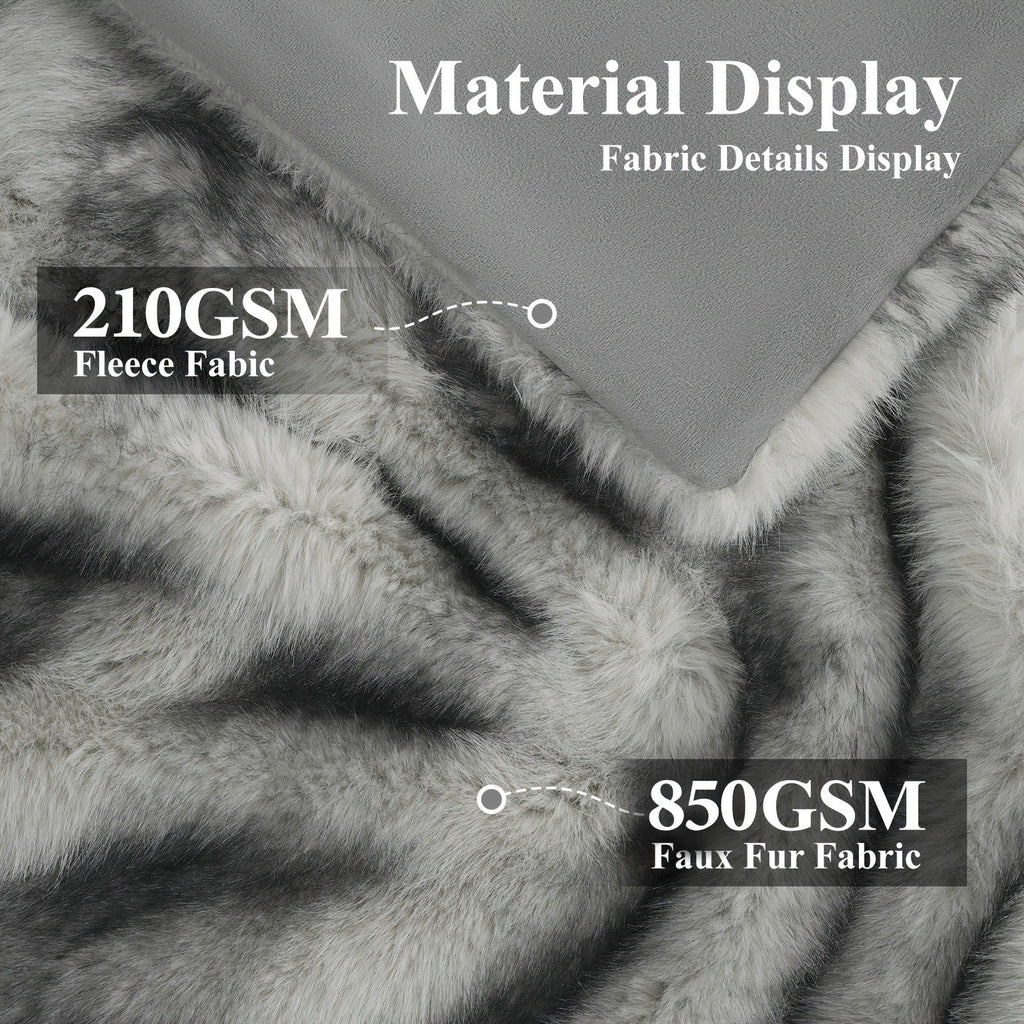 Faux Fur Throw Blanket 1060GSM Luxury – Super Soft Reversible Plush Mink Blanket for Bed Couch Sofa, Oversized Heavy Weight Cozy Blanket