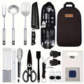 Camping Cookware Set Outdoor Kitchen Cooking Kit – Essential Camp Gear for Barbecue, Meal Prep & Outdoor Cooking at Campsites & Parks