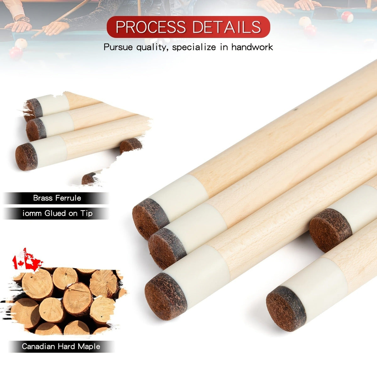 Premium Maple Pool Cue Stick 13mm – Unisex Professional Billiard Cue for Training & Play, 3 Color Options + 3-in-1 Cue Tool & Training Balls