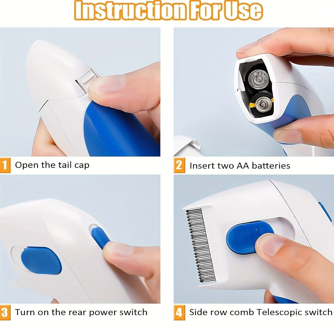 Pet Brush 2-in-1 Deshedding & Grooming Comb for Dogs & Cats – Gentle Hair Removal with Durable Stainless Steel Teeth
