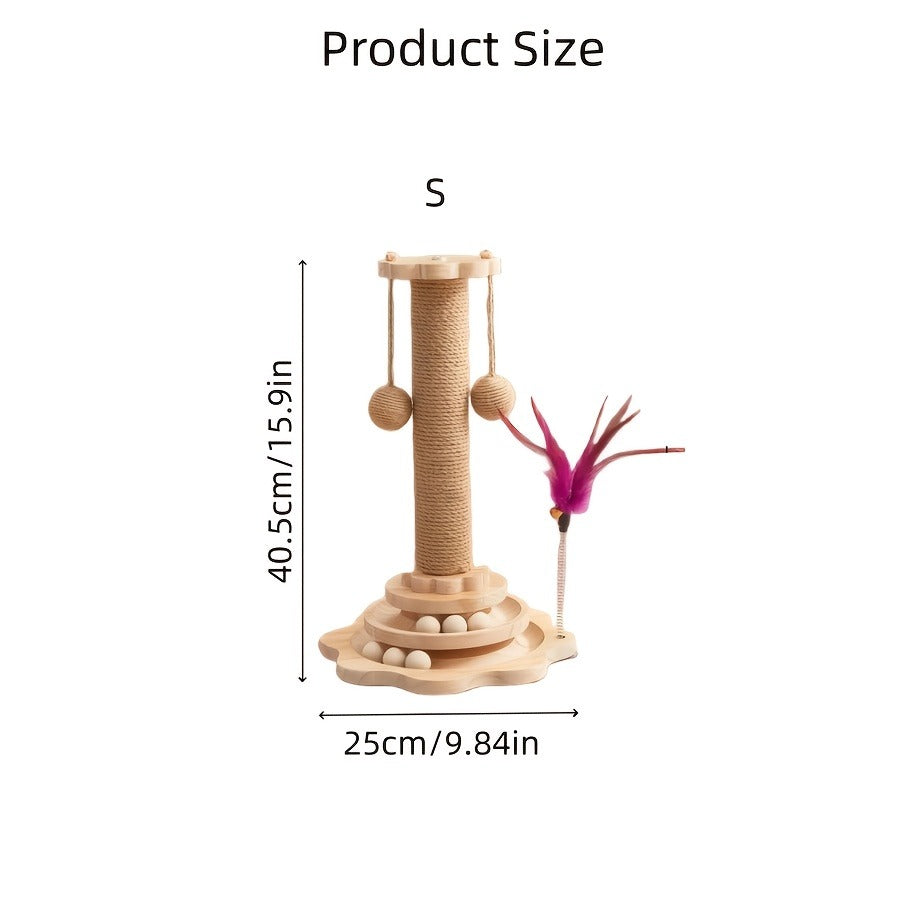 Cat Scratching Post Sisal Vertical Scratcher – Solid Wood Base, Wear-Resistant Rope, Multiple Styles: Standard, Mushroom & Dolphin Shapes