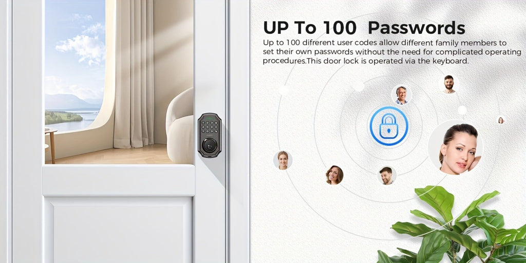 Smart Door Lock Arpha Keypad Deadbolt with Black Silver Handle Sets and Optional Fingerprint WiFi Versions