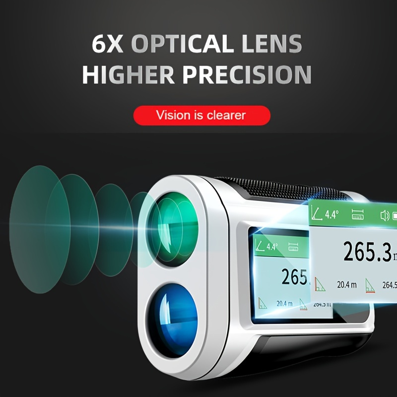 Laser Rangefinder 1000m for Golf & Hunting – Slope Compensation, Flag Lock Vibration, 6x Magnification, USB Rechargeable