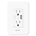 Smart WiFi Wall Outlet with 2 AC Outlets & USB Charging Port, Works with Alexa & Google Home, App Remote Control
