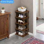 Bamboo-Labeled Freestanding Shoe Rack with Six- or Nine-Layer Checkout Options and Square Shelves