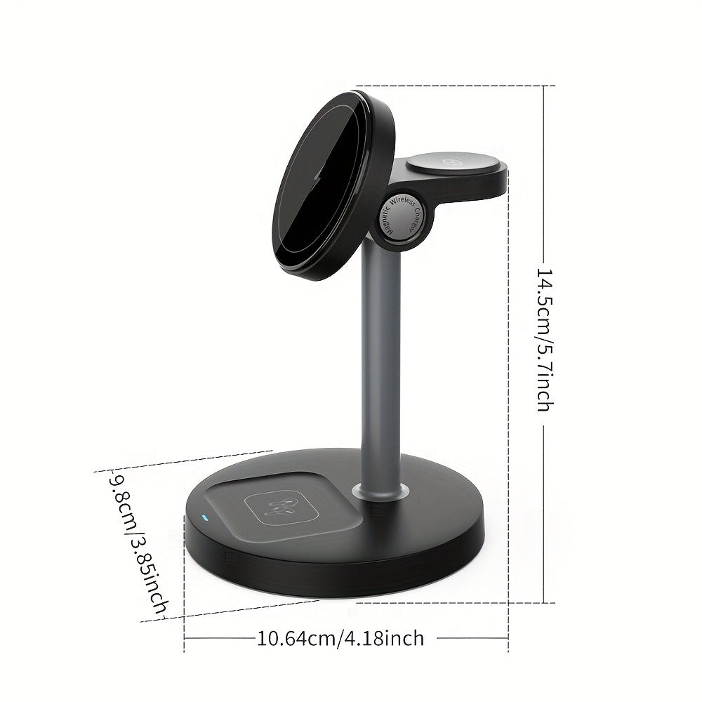 Wireless Charging Station, 3-in-1 Qi-Labeled Stand for iPhone, Apple Watch and AirPods Models in Six Colors
