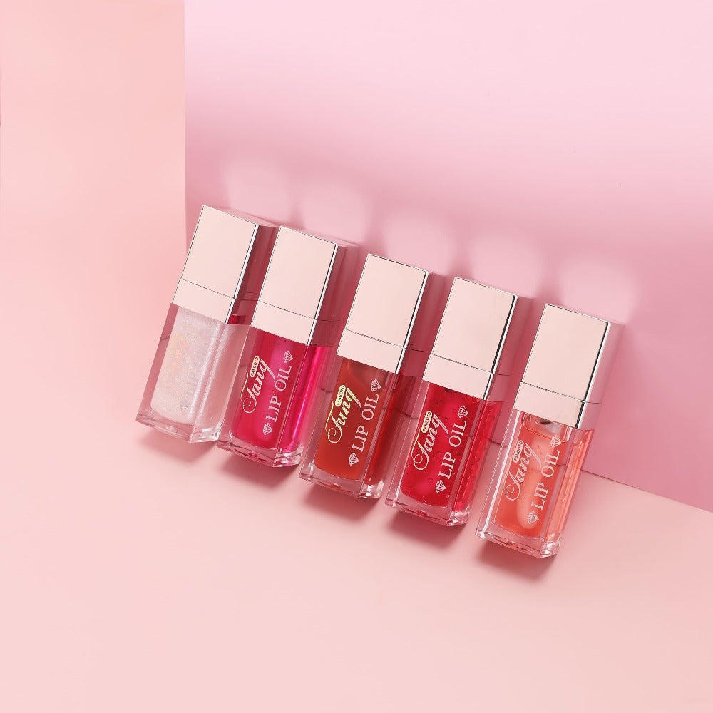 Glossy Lip Oil Set 4 Pack Moisturizing Plumping Transparent Volumizing Lip Treatment Non-Sticky Long-Lasting Lip Gloss Oil for Soft Hydrated