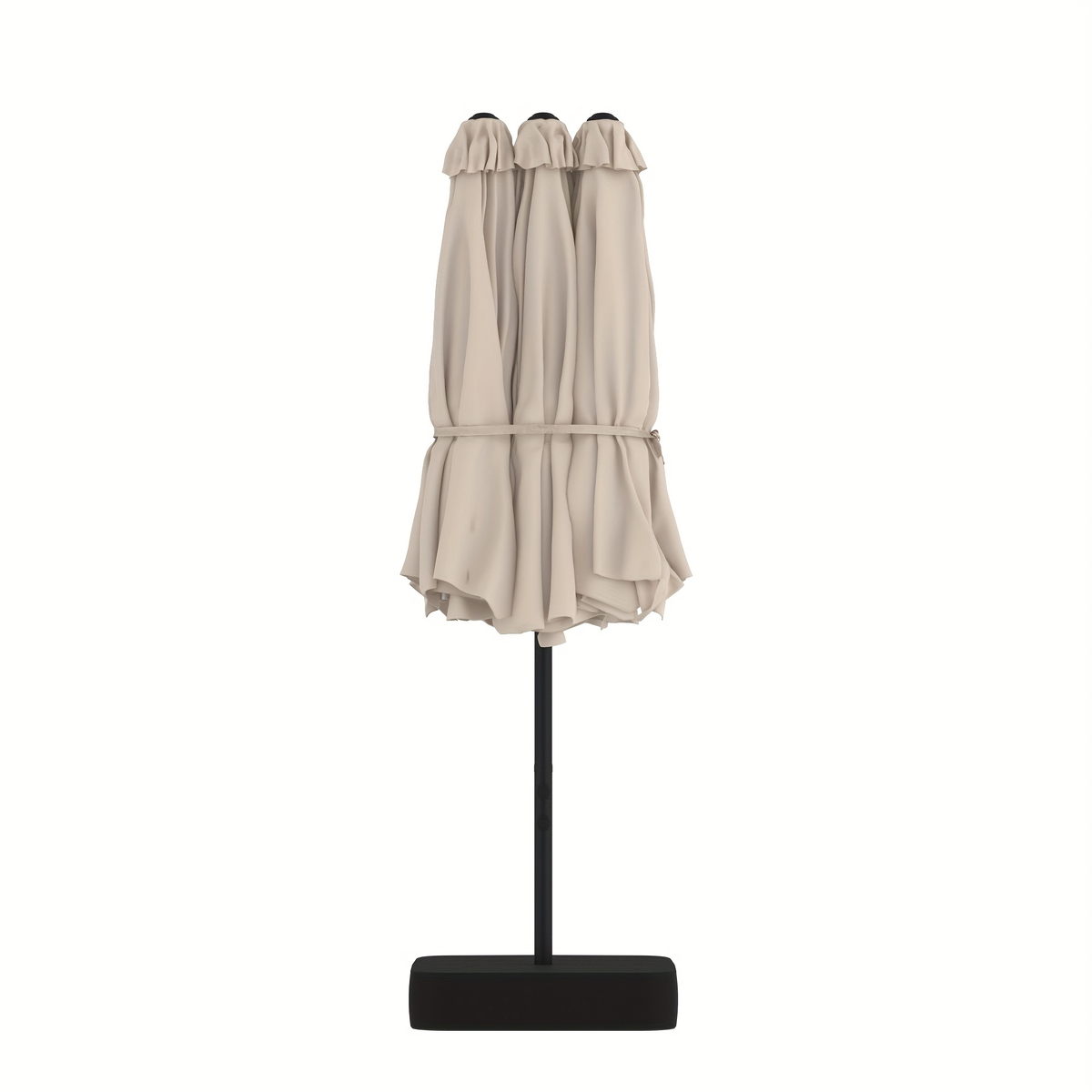 Patio Umbrella 15x9FT Double-Sided Rectangle with Optional 36 LEDs, 12-Rib Frame and Eight Color-Light Options