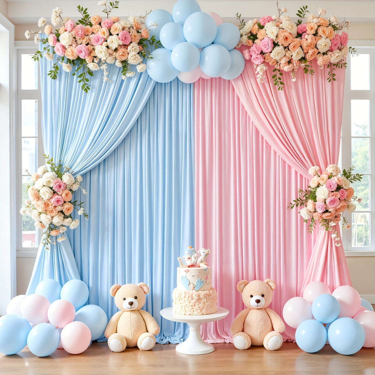 Two-Piece Photography Backdrop Curtain Set, 59 x 118 Inches per Panel, with Rod Pockets and Color Options