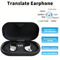 Open-Ear Translation Earphones with Oval Charging Case in Black, Orange or Light Beige Options