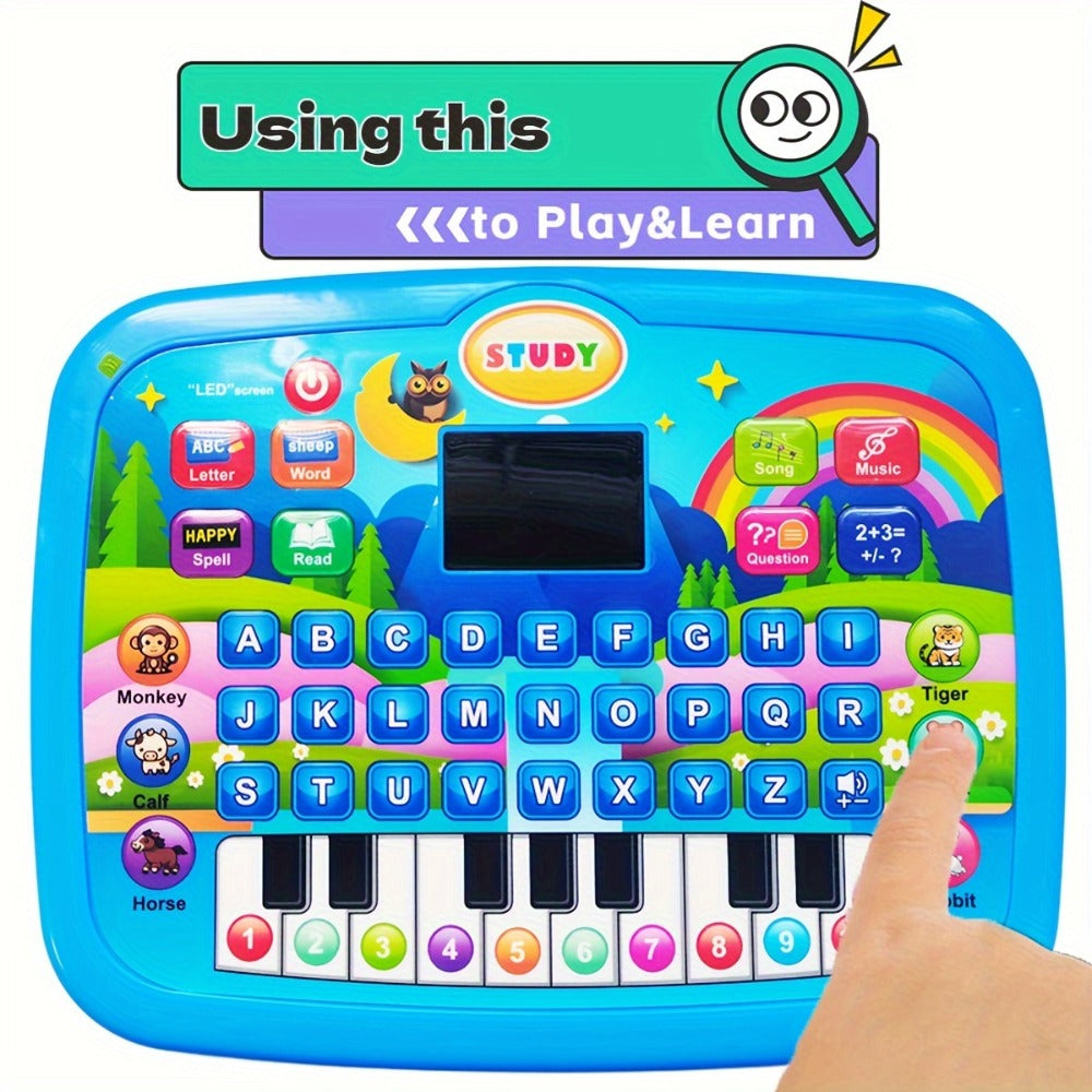 Educational Learning Tablet for Kids Ages 3-6, Multifunctional Alphabet Numbers Music Animal Sounds & Piano Toy