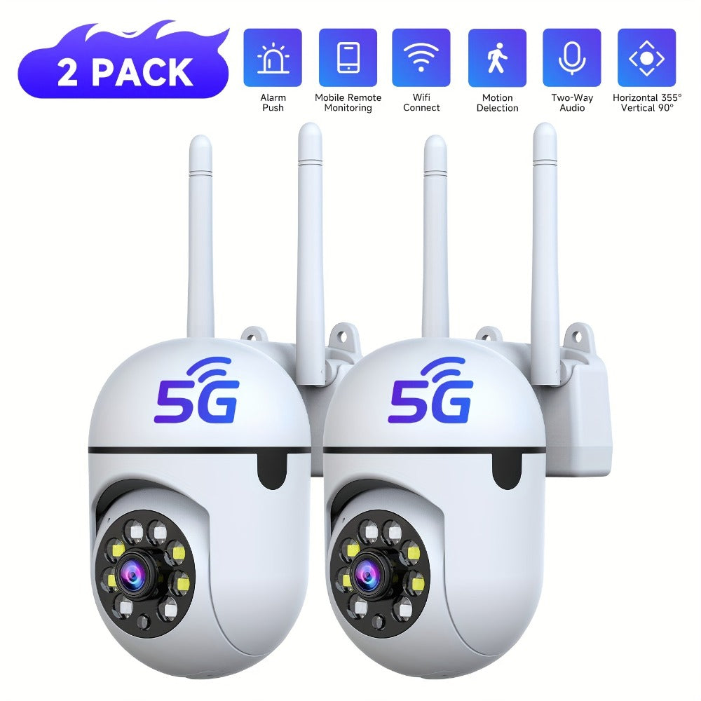Indoor Security Camera with 355° Pan-Tilt, Color Night Vision, Two-Way Audio and Pack Options