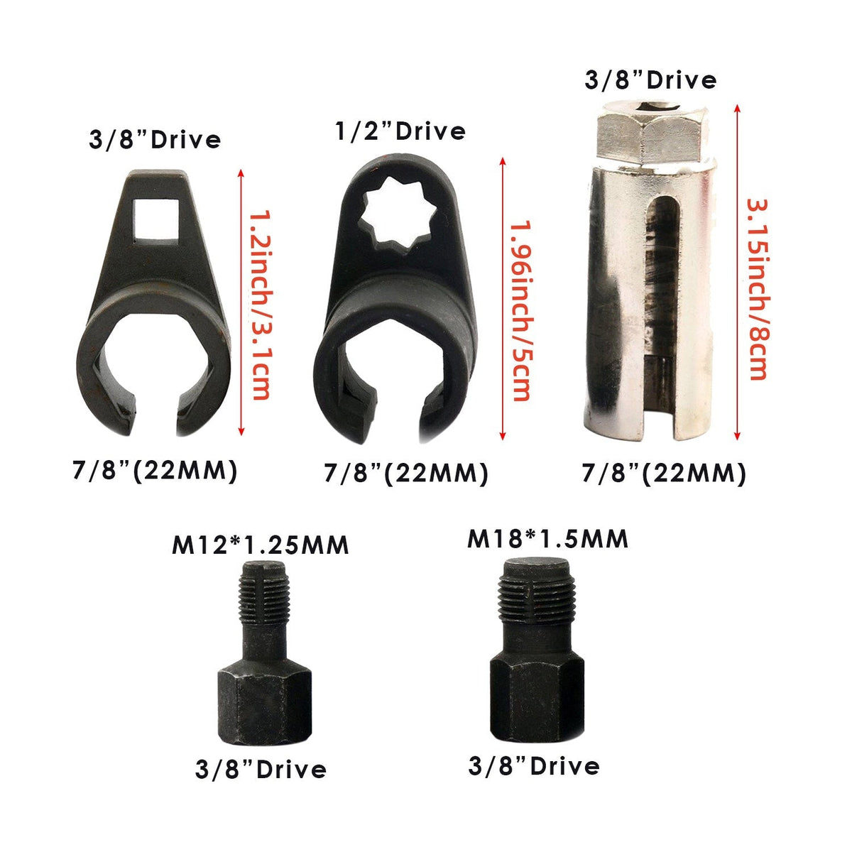 Oxygen Sensor Socket Set – Professional Removal & Installation Tool Kit for All Vehicles, Universal 22mm Slotted Design