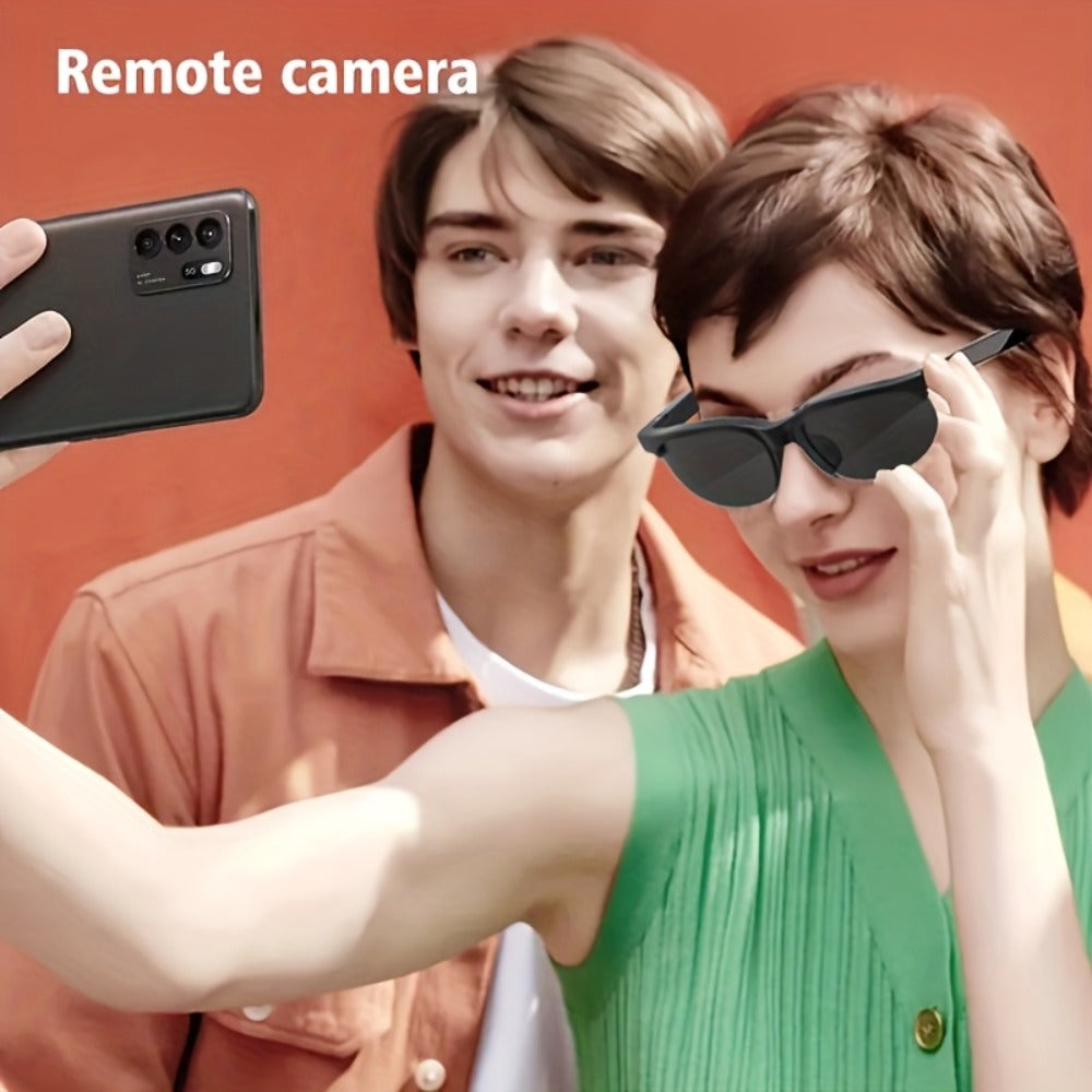 Smart Glasses Open-Ear Bluetooth Audio Eyewear with Built-In Speaker, Microphone and Black or White Frames
