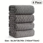 Towel Set 4 or 8 Piece Microfiber Collection with Hair-Drying Cap Options in Four Colors for Home and Guest Use