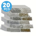 Peel and Stick Brick Wall Panels 3D Faux Brick Tiles 20 Sheets - Self-Adhesive PVC Realistic Texture