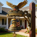 Patriotic Eagle Wind Chime – Vintage Metal Doorbell for Porch & Garden 250th Anniversary