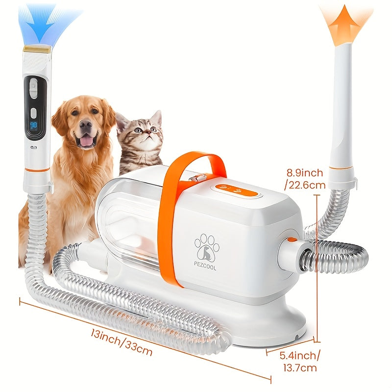 Pet Grooming Vacuum Kit with 2.2L Cup, Purple or Orange Trim and 8-in-1 or 9-in-1 Dryer Packages
