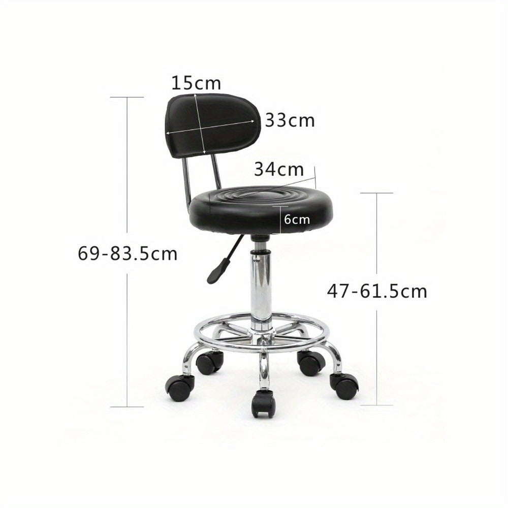 Adjustable Height Bar Stool with Backrest & 360° Swivel – Modern Counter Stool Rotating Chair for Kitchen