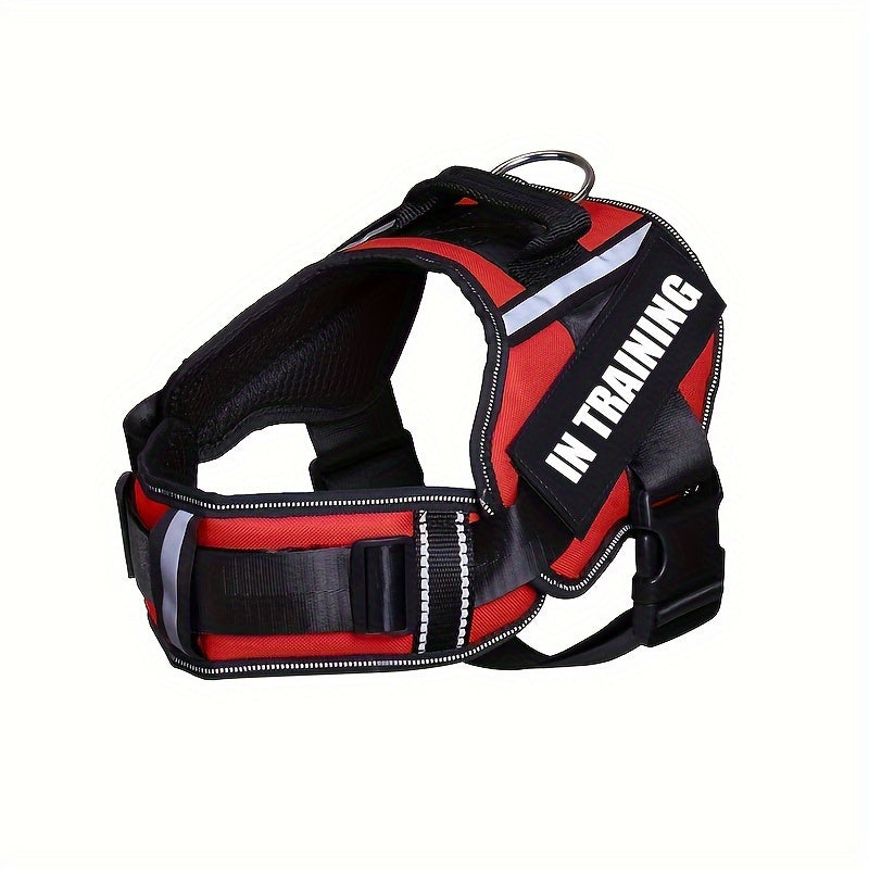 IN TRAINING Patch Dog Harness in Four Colors and XS–XL with Reflective Strips, Handle and Neck Padding