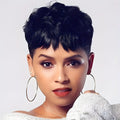 Synthetic Wig Short Body-Wave Pixie Cut, 4-Inch Rose Net Cap in Eight Fashion Colors for Women
