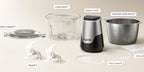 Mini Electric Food Processor 450W with 2 Bowls & 4 Bi-Level Blades, Meat Grinder & Vegetable Chopper for Baby Food
