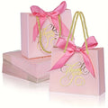 Gift Bag Set Small Thank You Print, 50 Handle Bags in Pink, Green, White, Red or Blue, 5.5 x 2.4 x 4.7 Inches
