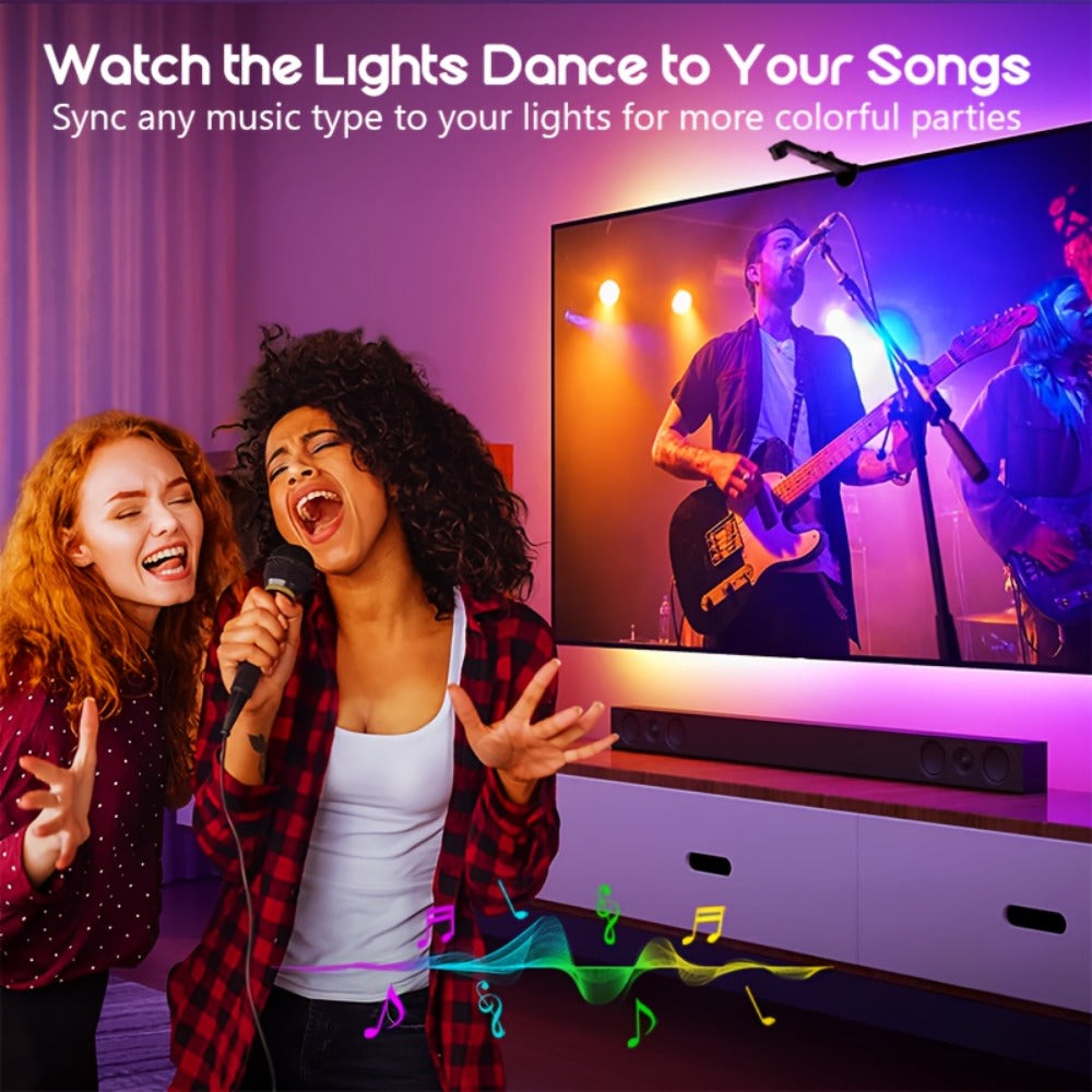TV LED Backlight with Camera Screen Sync RGBW 5ft – Real-Time Color Matching USB Powered Ambient Bias Lighting for Smart TVs