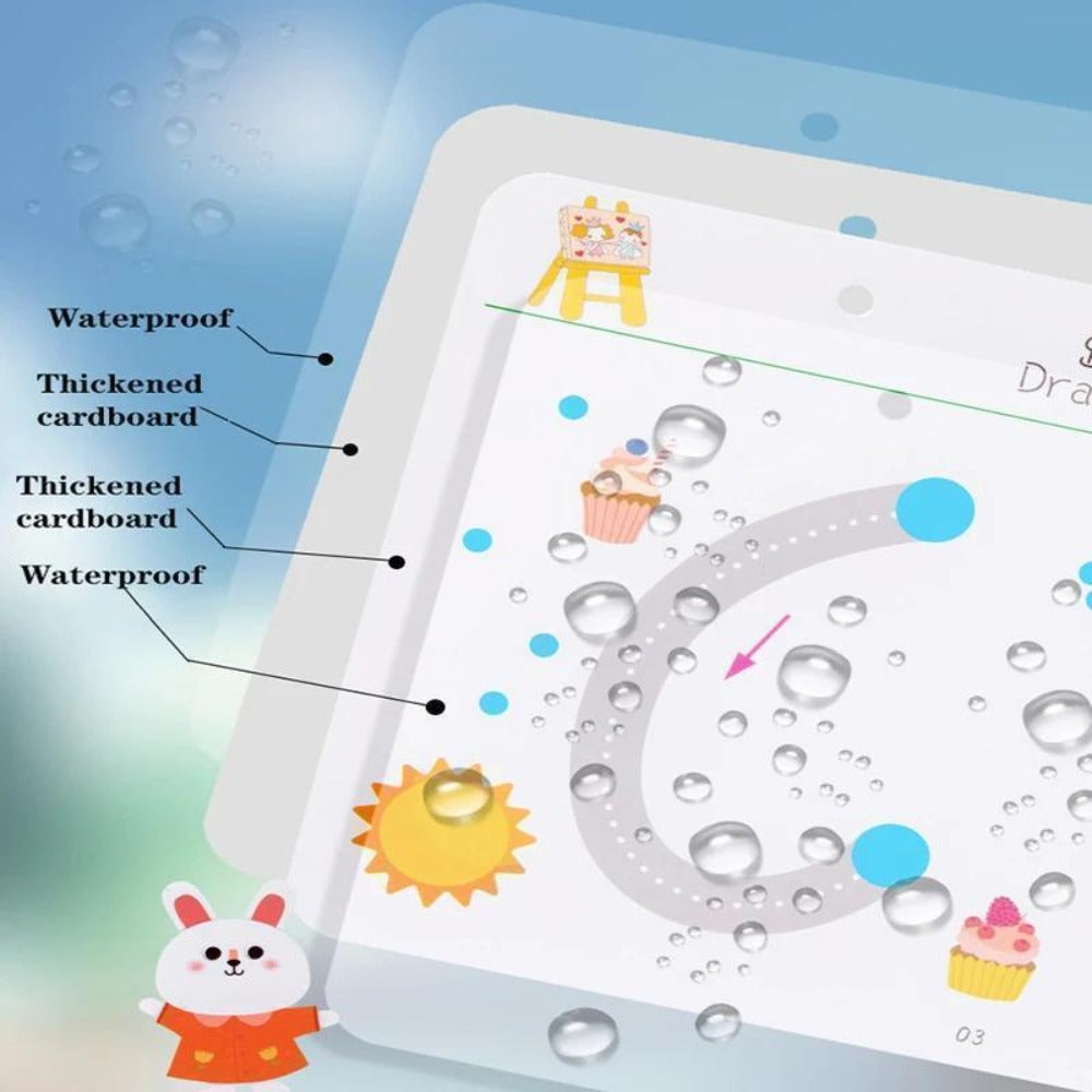 Wipe Clean Tracing Workbook for Kids – 64-Page Reusable Magic Exercise Book with 8 Color Pens & Eraser, Pen Control Writing Practice