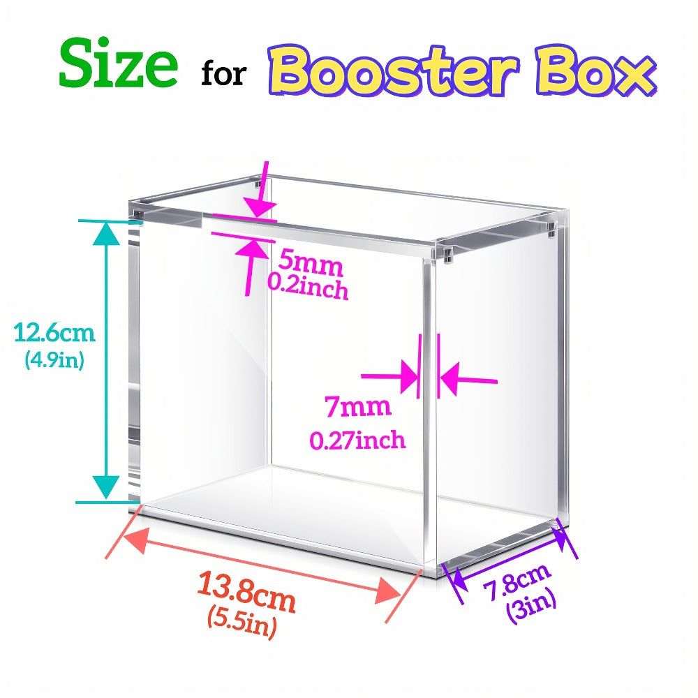 Stackable Acrylic Display Case for ETB & Booster Box – 5mm Thick Clear Magnetic Closure Protective Case for Pokemon Elite Trainer Box