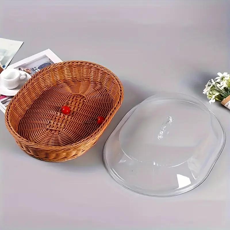 Woven Bread Basket in Square or Round Shape for Serving Bread, Fruit, Desserts and Snacks at Home or on the Dining Table