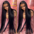 Synthetic Wig 13x4 Straight Lace Front in Natural Black with Glueless Cap and 26- or 32-Inch Length