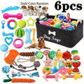 Interactive Dog Toy Set 6 or 12 Pieces Durable Fabric Chew Toys with Knot Toys Squeaker Balls Teeth Cleaning Training Toys for All Dog