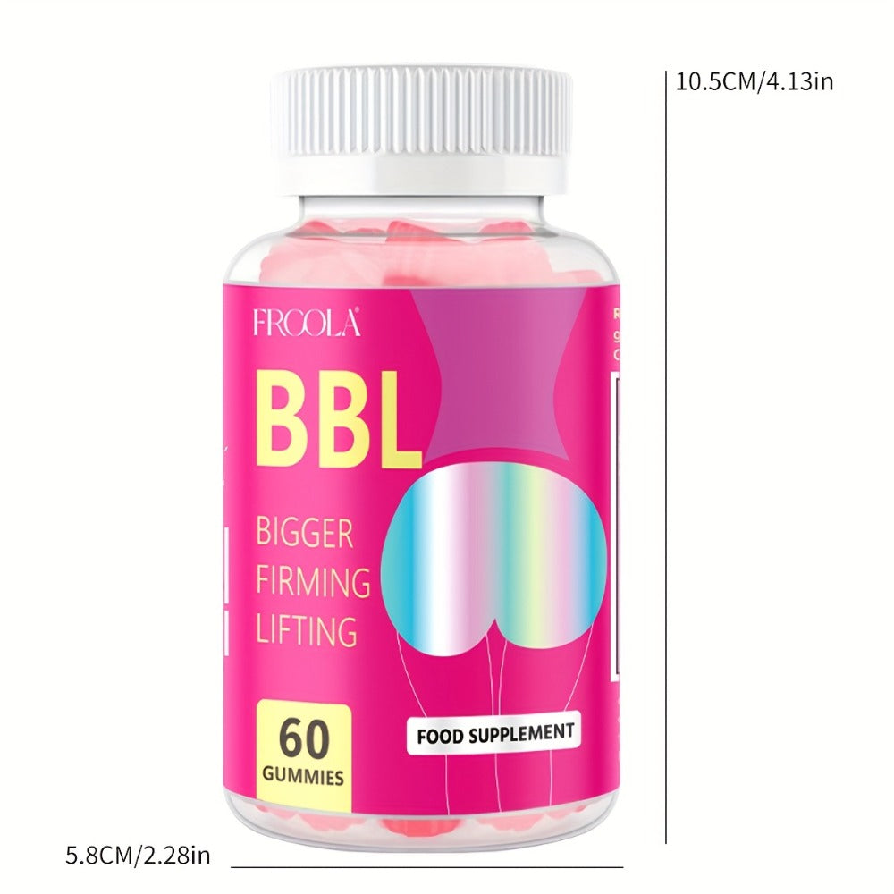 BBL Gummies for Women Butt Enhancement 60 Count Strawberry Flavor for Bath Time, Home Spa and Personal Care