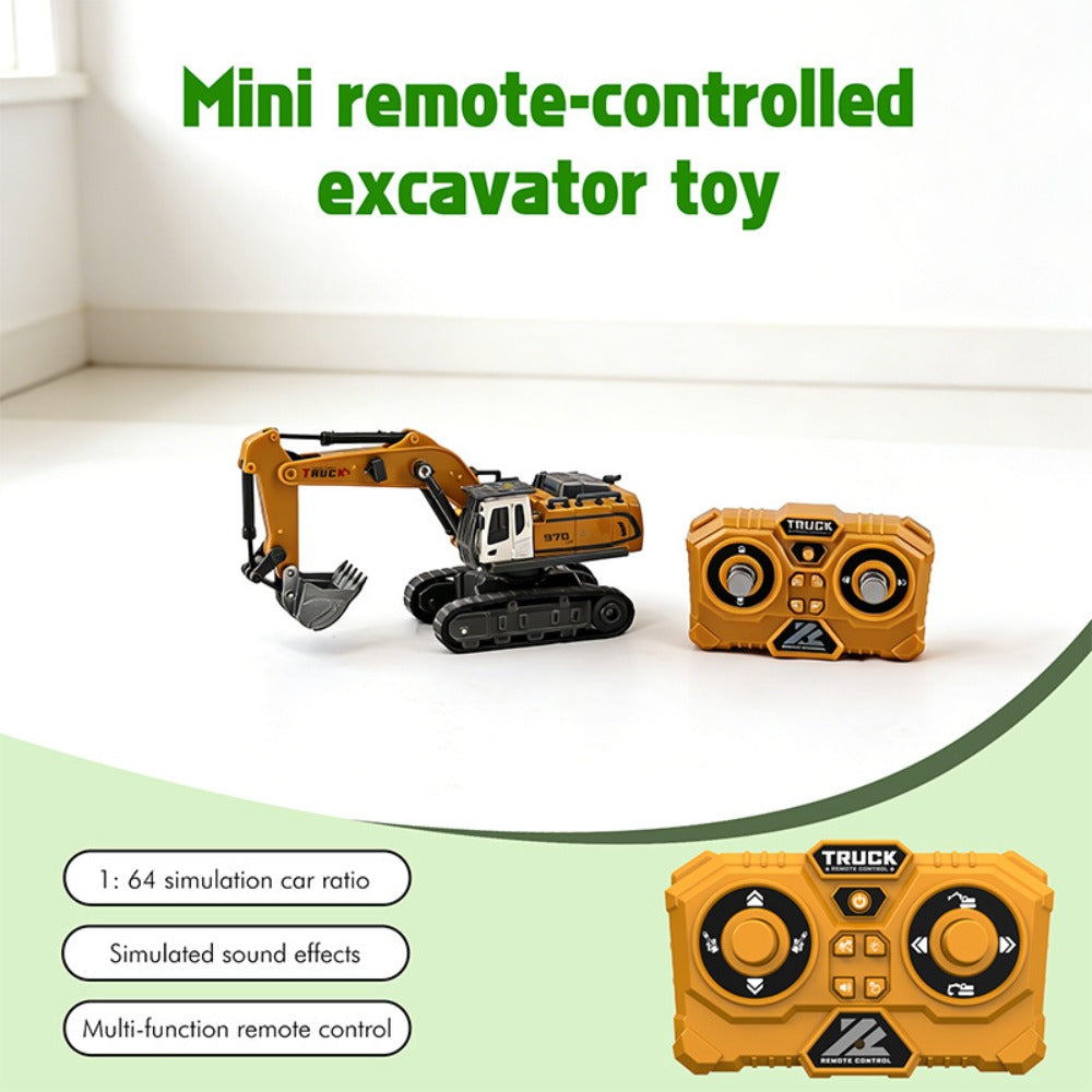 RC Construction Vehicle Toy 2.4GHz Remote Control Excavator Bulldozer Loader with Alloy Metal Cover Lights & Sound Effects