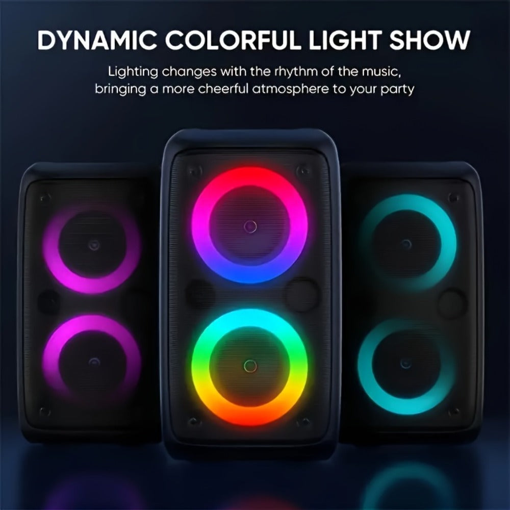 Wireless Bluetooth Speaker with Color LED Lights, MOKiN KTS-1265 Portable Party Speaker, Bass Boost