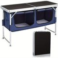 4-Foot Folding Table with Adjustable Height, Space-Saving Utility Table for Home Office