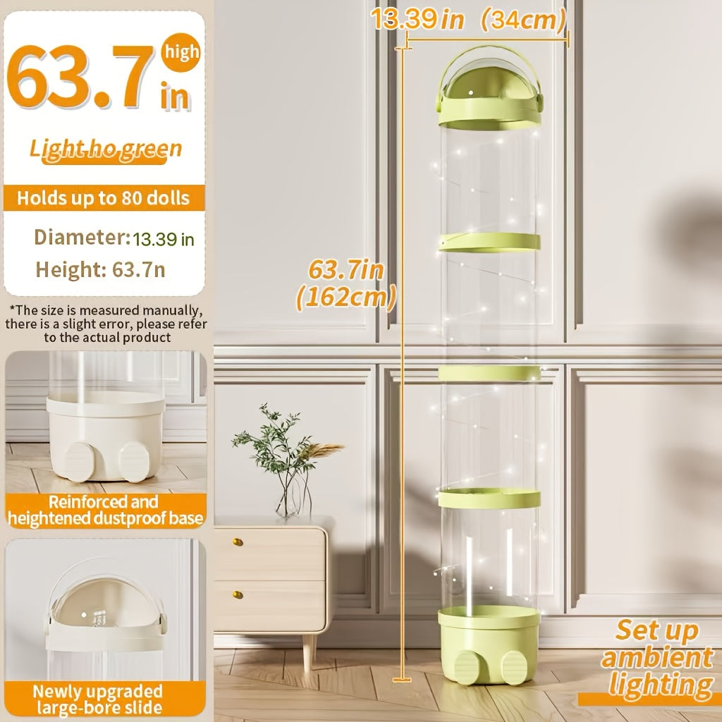 4-Layer Clear Kids Storage Organizer with Waterproof Protection for Kids' Room