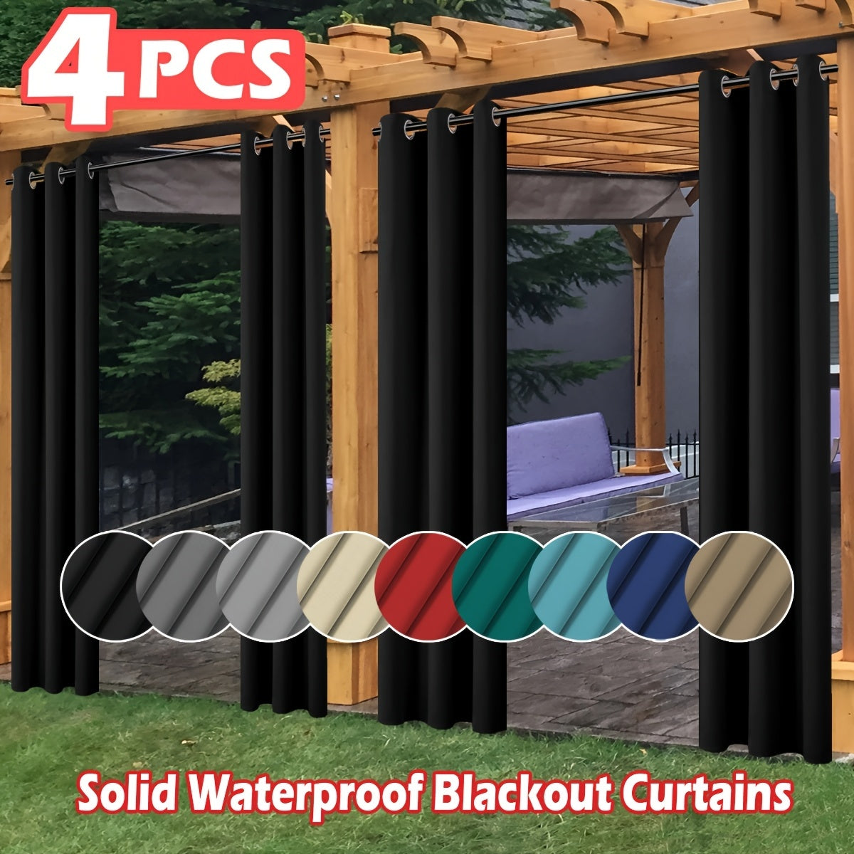 Outdoor Privacy Screen shown in the Black, 54"W x 108"L* 4 Panels option