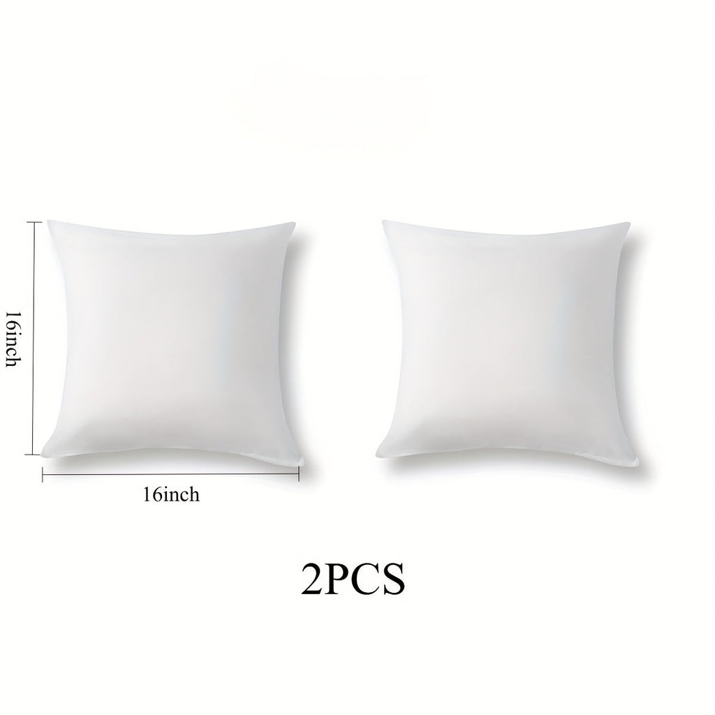 White Pillow Insert Sets in 16- or 18-Inch Square and 12 x 20-Inch Lumbar Sizes, Two- or Four-Pack Options